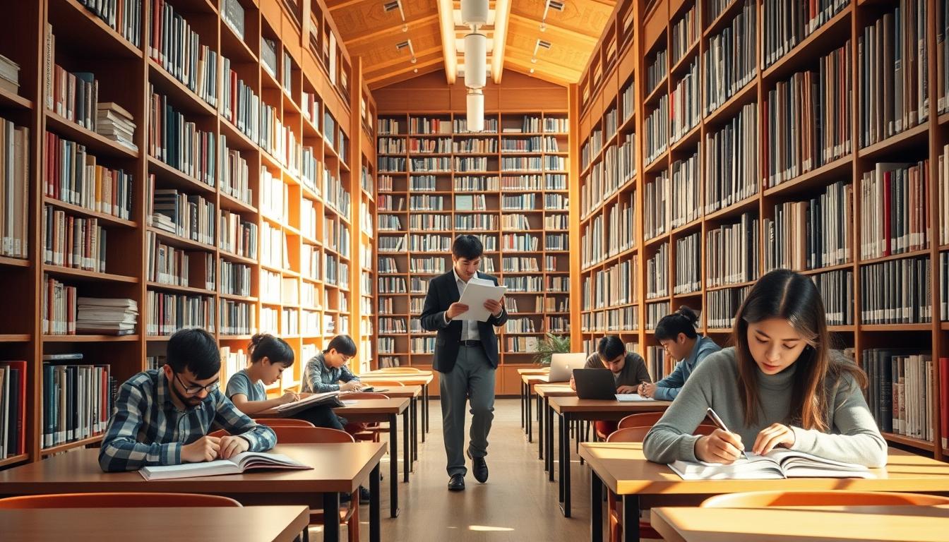 Students working in research laboratory