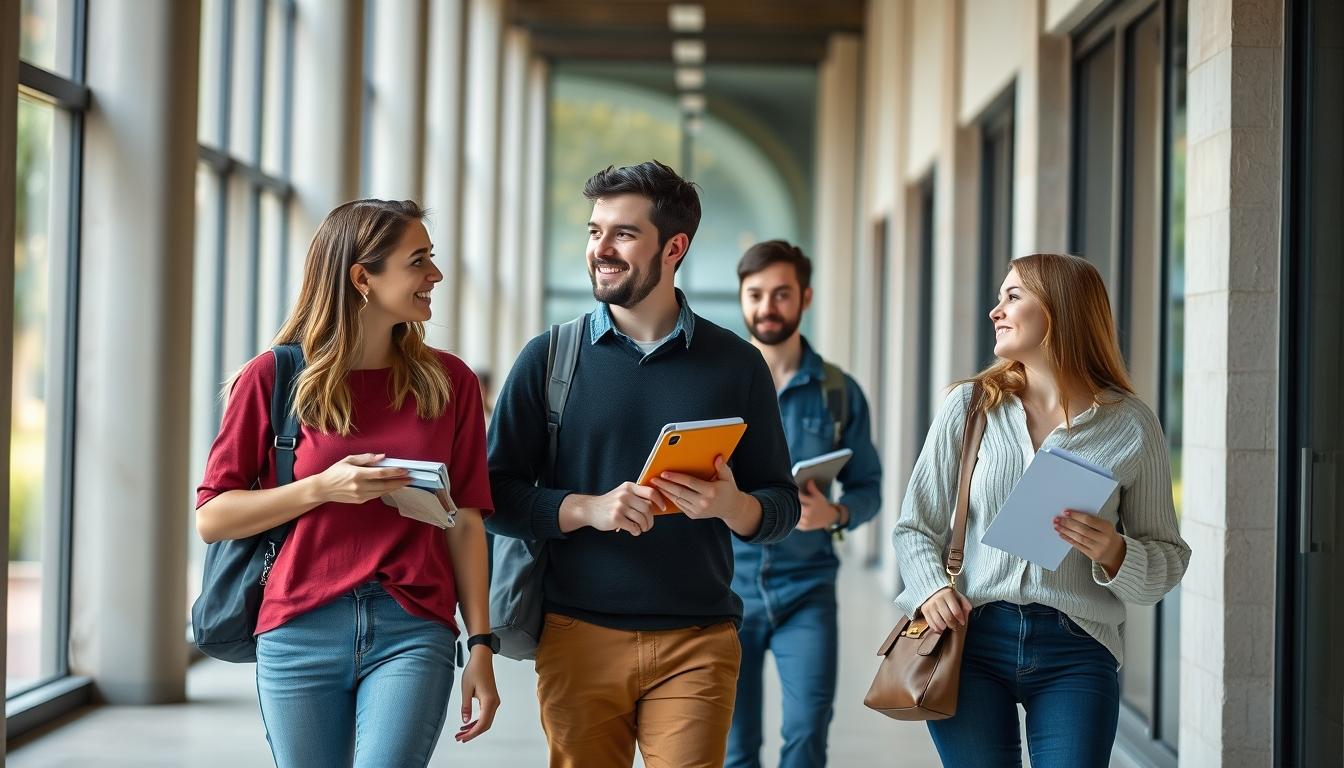 Student using learning strategies while studying